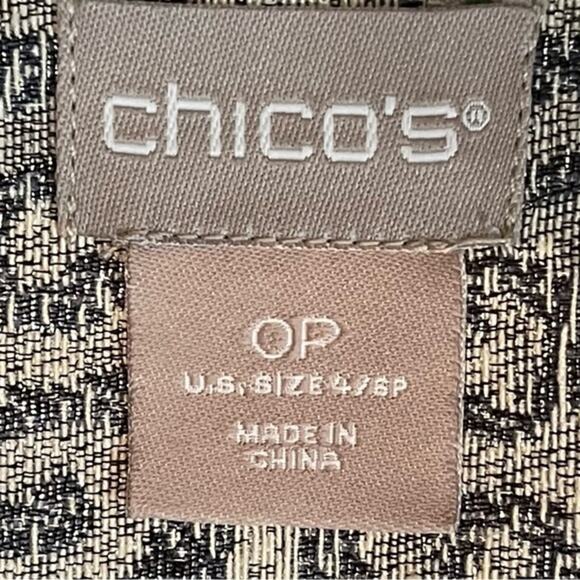 Chico’s Tan Metallic Faux Fur Mob Wife Glam Cuff Evening Jacket NWOT Size 4P - Picture 10 of 14